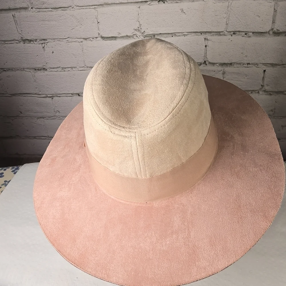 Luminary Suede Two Toned Pink Cowboy Style Hat Womens Nwt